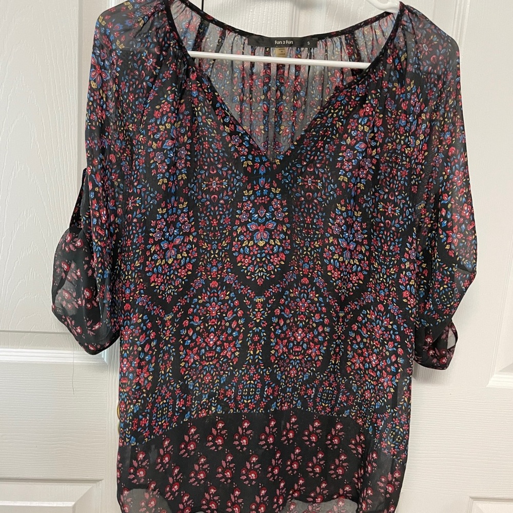 floral sheer blouse
